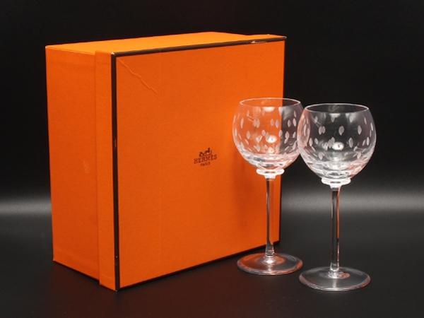 エルメス ファンファーレ ワイングラス ペア 美品 HERMES ワイングラス 2点セット ペア ファンファーレ エルメス