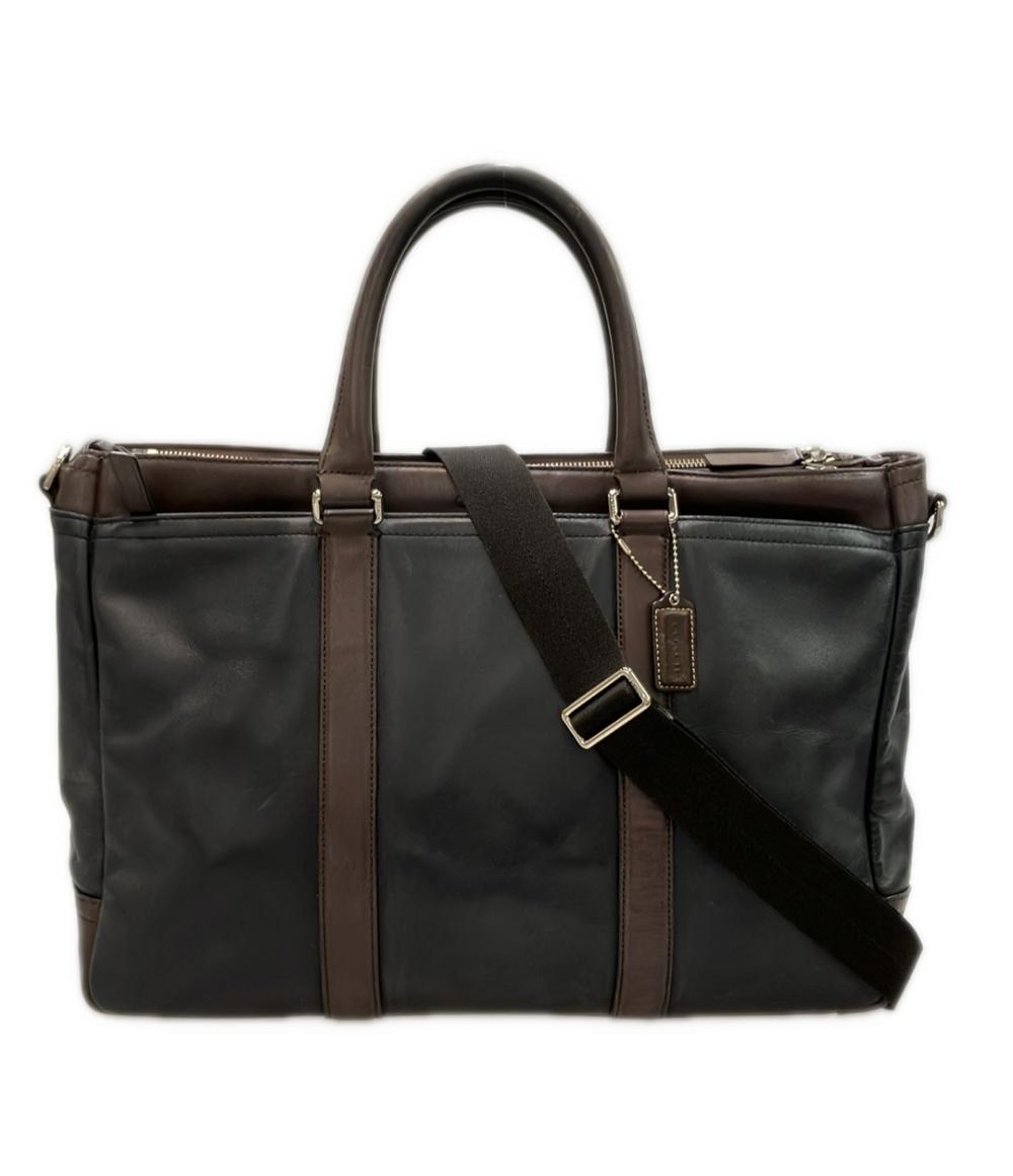 COACH レザー 2way ビジネスバッグ ショルダーバッグ 斜め掛け