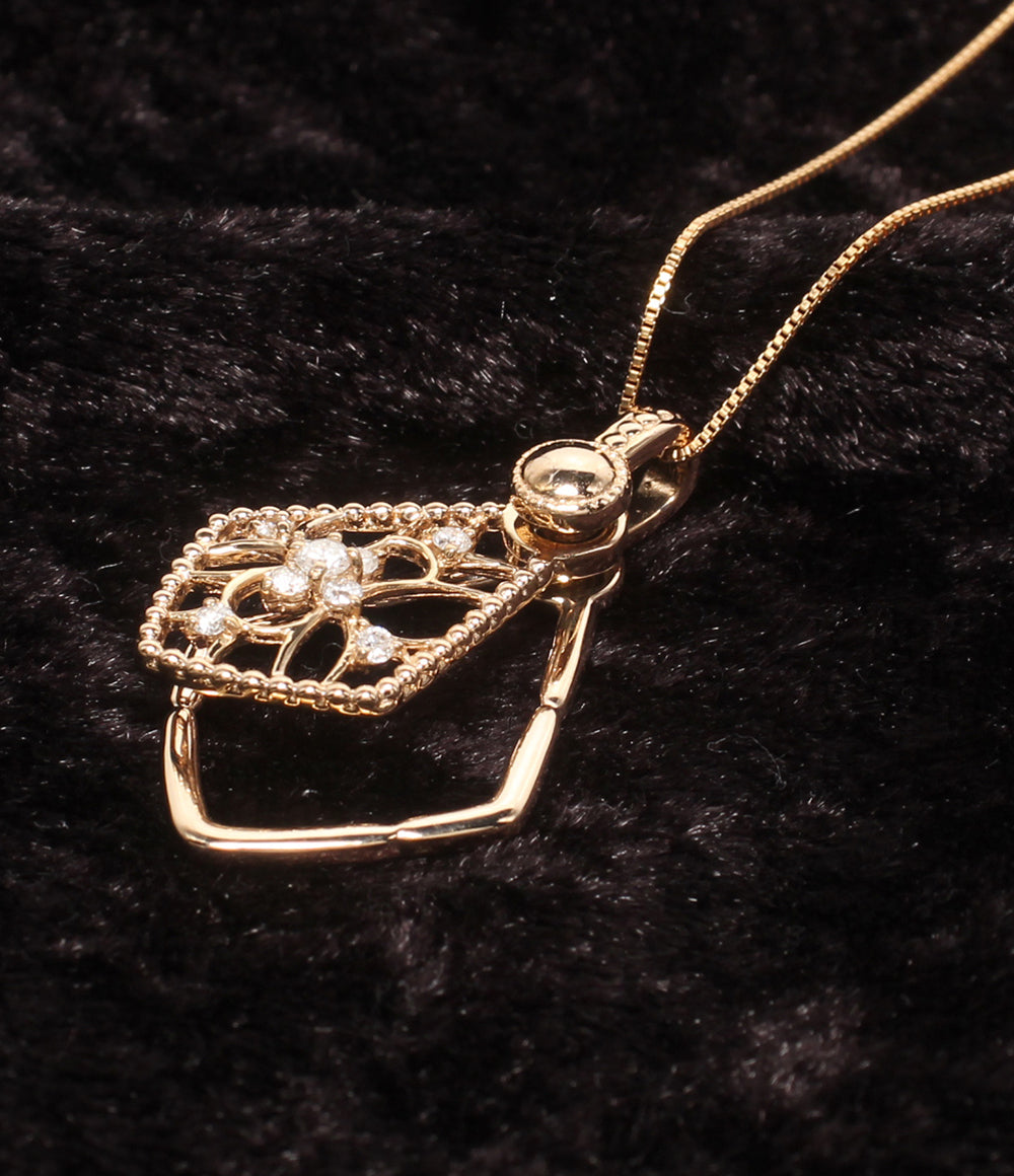 美品 ネックレス K18 ダイヤ 0.15ct レディース