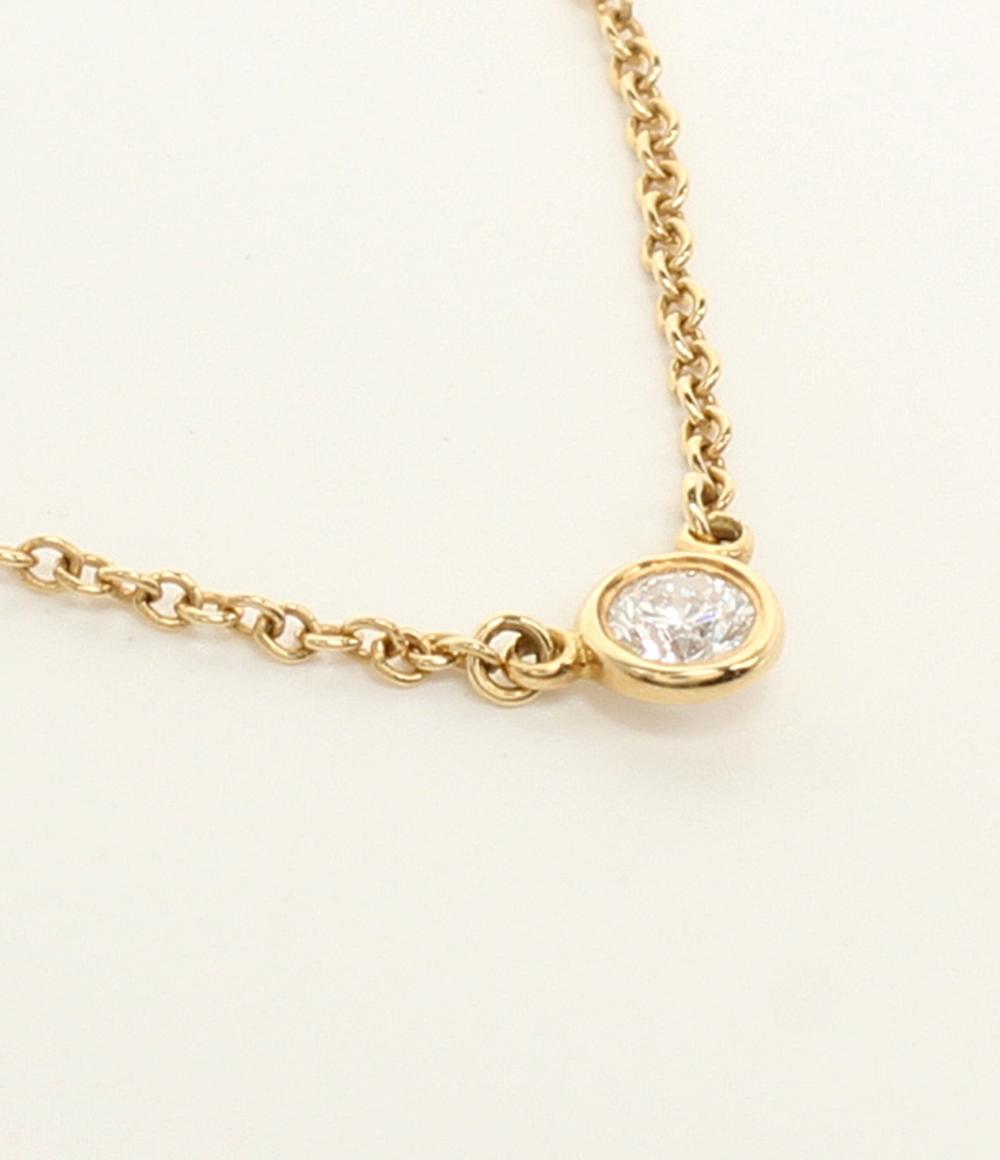 美品 ティファニー ネックレス K18 バイザヤード 1Pダイヤ レディース TIFFANY&Co.