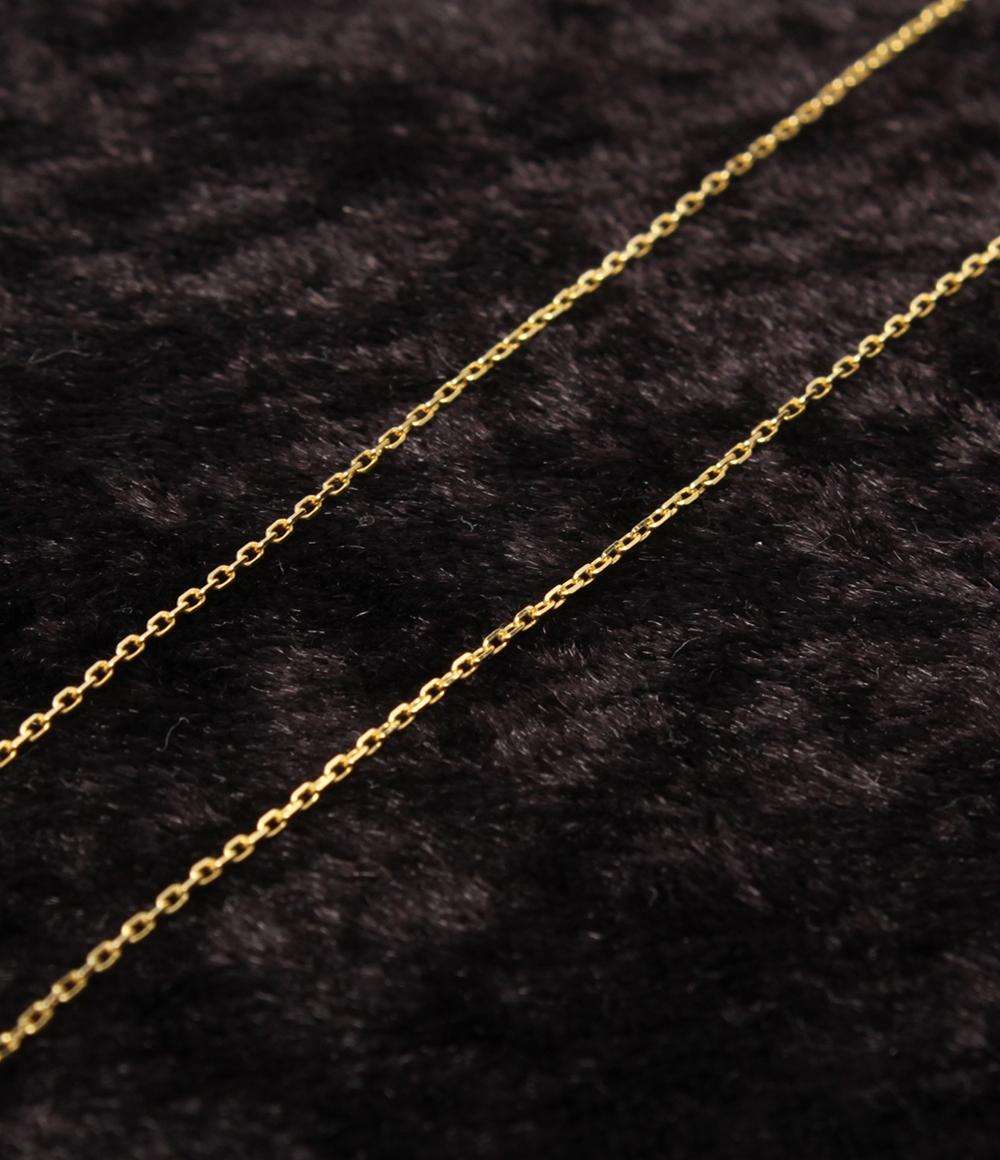 美品 AHKAH ネックレス K18 パヴェダイヤ 0.05ct ハートモチーフ レディース アーカー