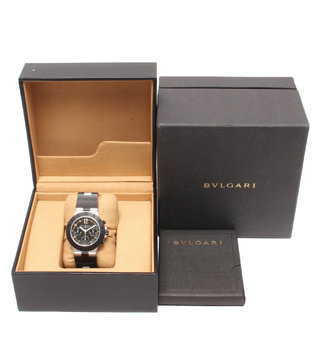 BVLGARI 腕時計 アルミニウム クロノグラフ 自動巻き ブラック AC38TA メンズ ブルガリ