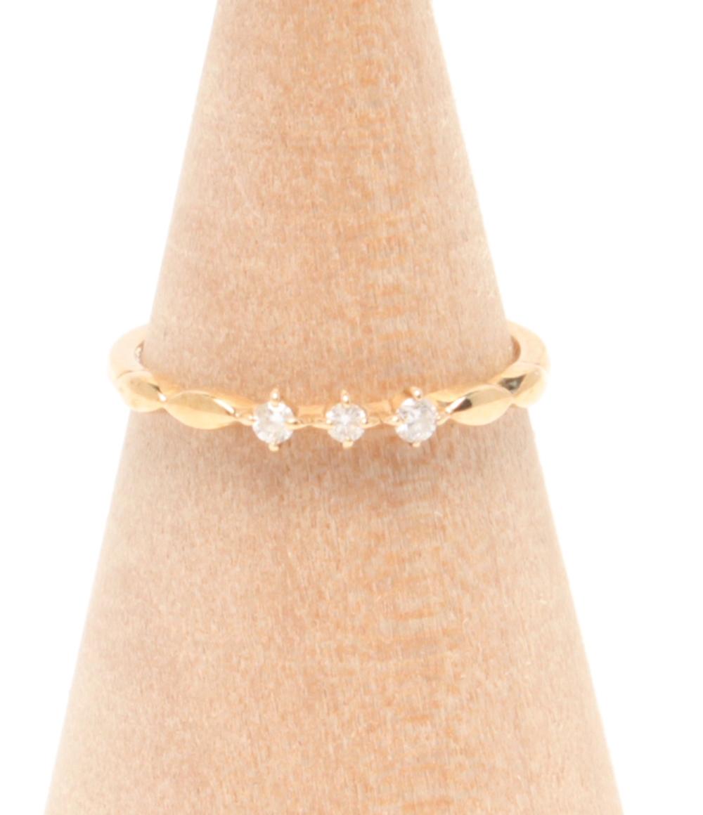 ete ピンキーリング 5号 K10 PG ゴールド ダイヤモンド 指輪 エテ 美品 エテ ピンキーリング 指輪 K10 ダイヤ 0.04ct レディース