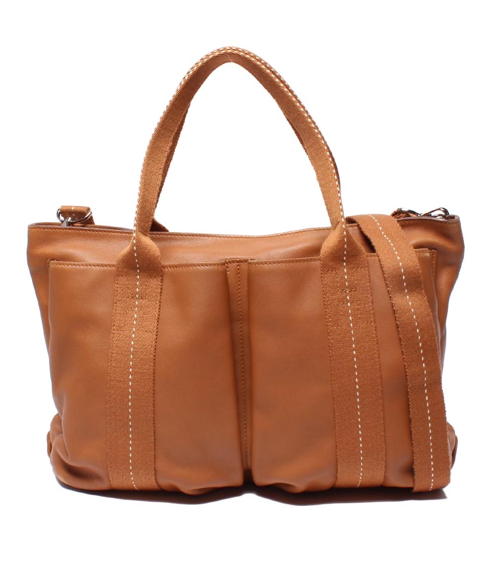 エルメス　キャラバン ホリゾンタル MM 2way ハンドバッグ HERMES 2WAYトートバッグ ショルダーバッグ 肩掛け □M刻印 シルバー