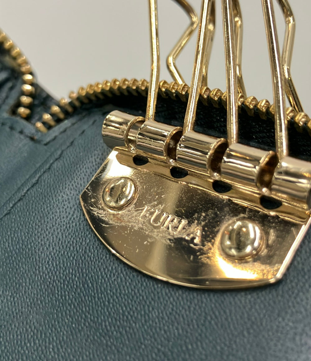 FURLA 4連キーケース ラウンドファスナー クロコ型押し レディース フルラ