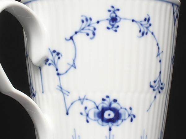美品 Royal Copenhagen マグカップ 2点セット ペア ブルーフルーテッドプレイン ロイヤルコペンハーゲン