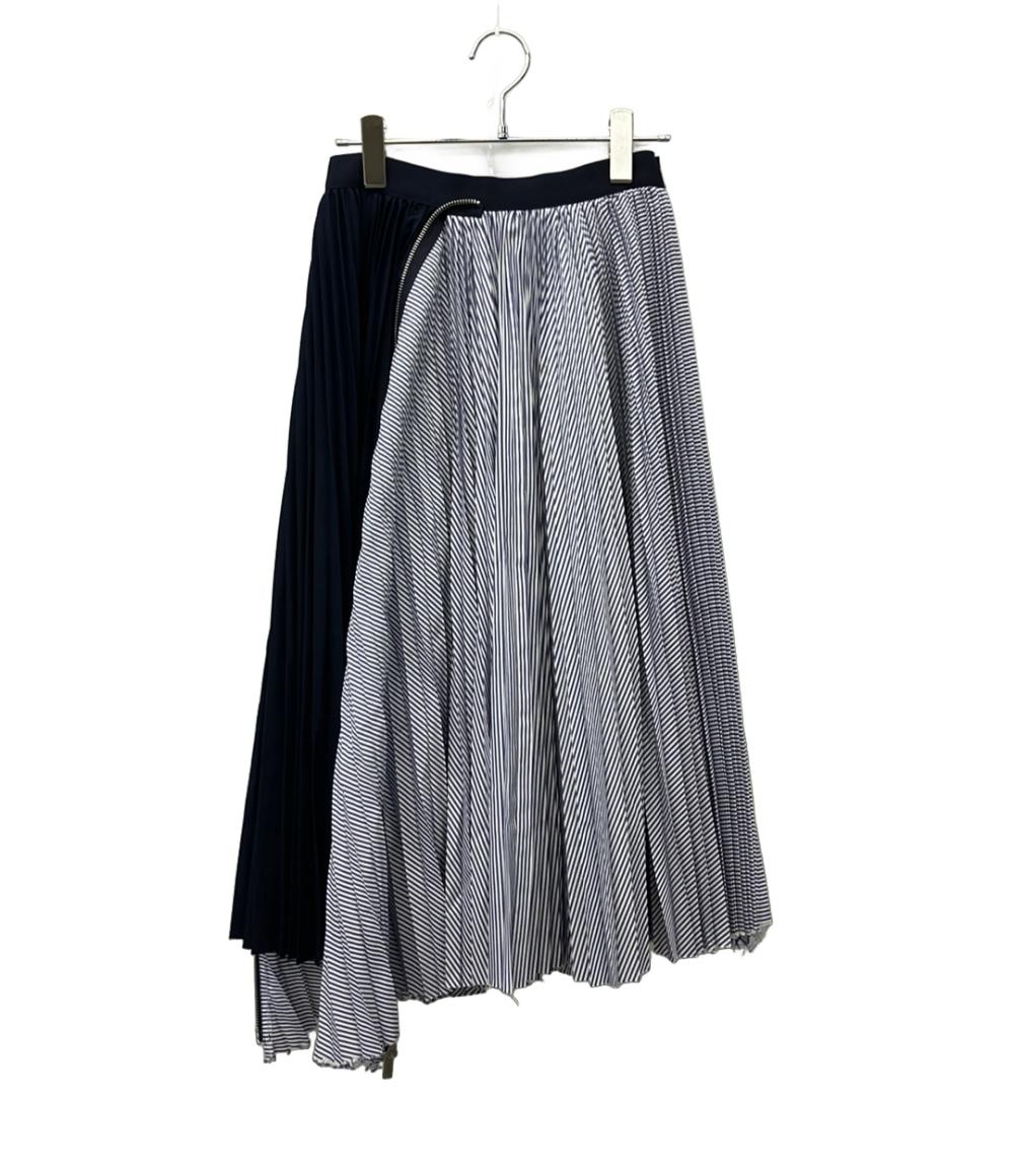 Sacai スカート プリーツ Cotton Poplin Zipper Skirt 24SS SCW-086  