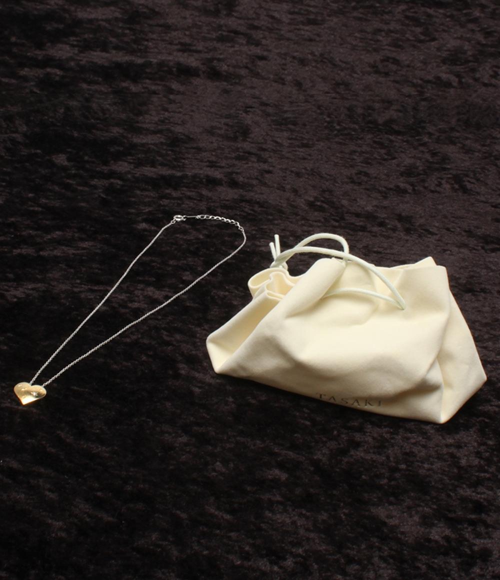 美品 TASAKI ネックレス K18 SV925 ダイヤ0.01ct ハートモチーフ レディース タサキ