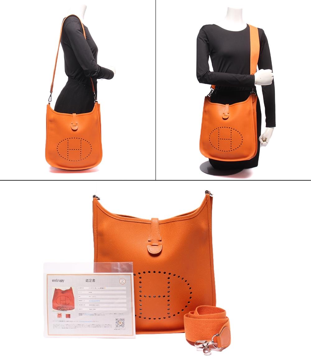 HERMES ショルダーバッグ 肩掛け 斜め掛け □J刻印 シルバー金具 エブリン3GM レディース エルメス