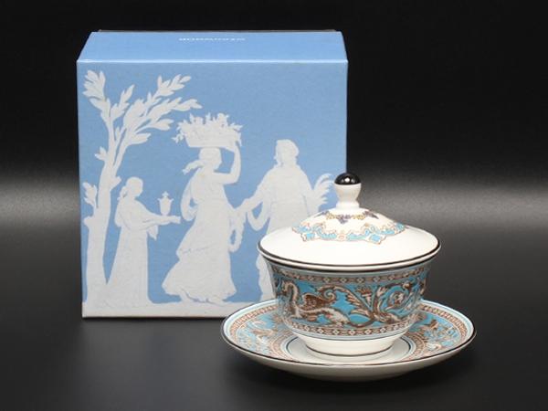 美品 WEDGWOOD オリエンタルティーカップ フロレンティーンターコイズ