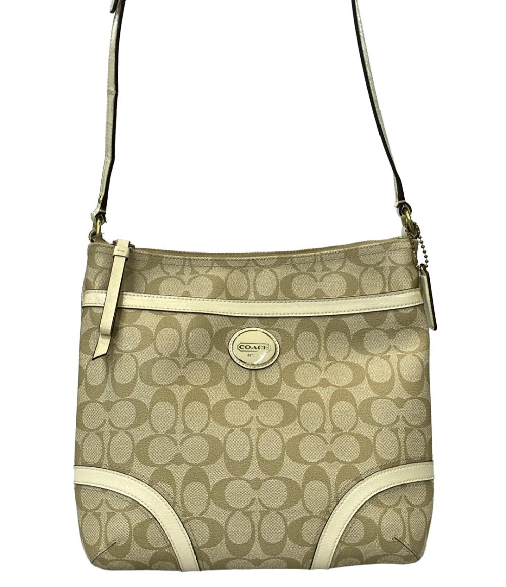COACH コーチ シグネチャー柄 ショルダーバッグ F18926 ベージュ×アイボリー【中古】レディース COACH コーチ シグネチャー柄 ショルダーバッグ ベージュ｜Yahoo