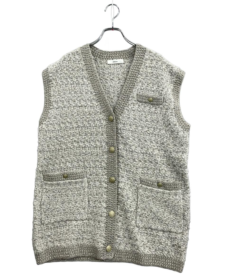 美品 エブール ニットベスト ラメミックスツイード レディース ebure