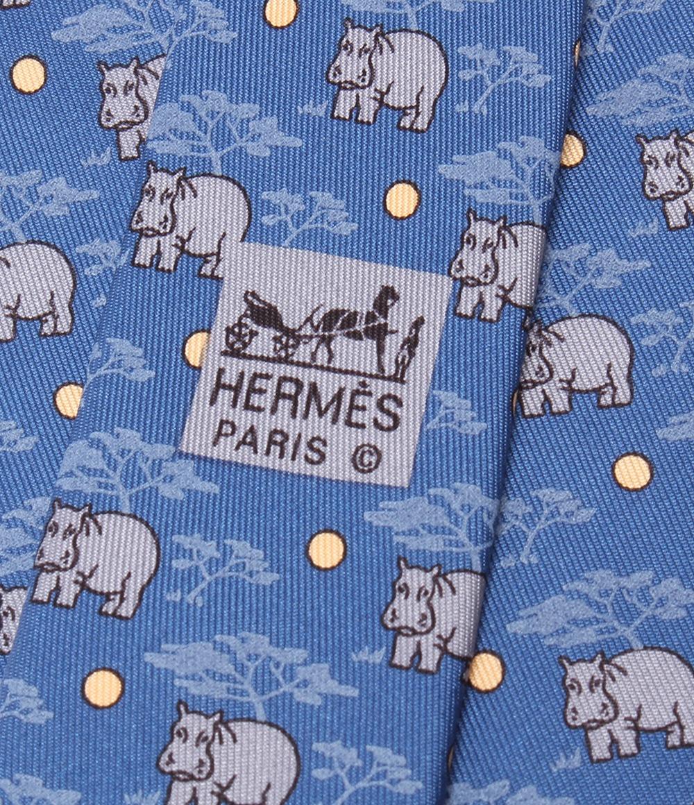エルメス ネクタイ シルク100% 像柄 メンズ HERMES