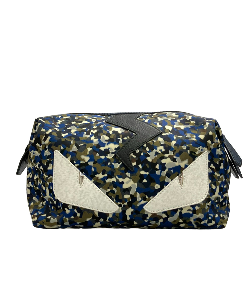 美品 FENDI モンスター バグズ レザー ナイロン ボディバッグ バッグ フェンディ(FENDI)フェンディ モンスター バグズアイ ウエストバッグ