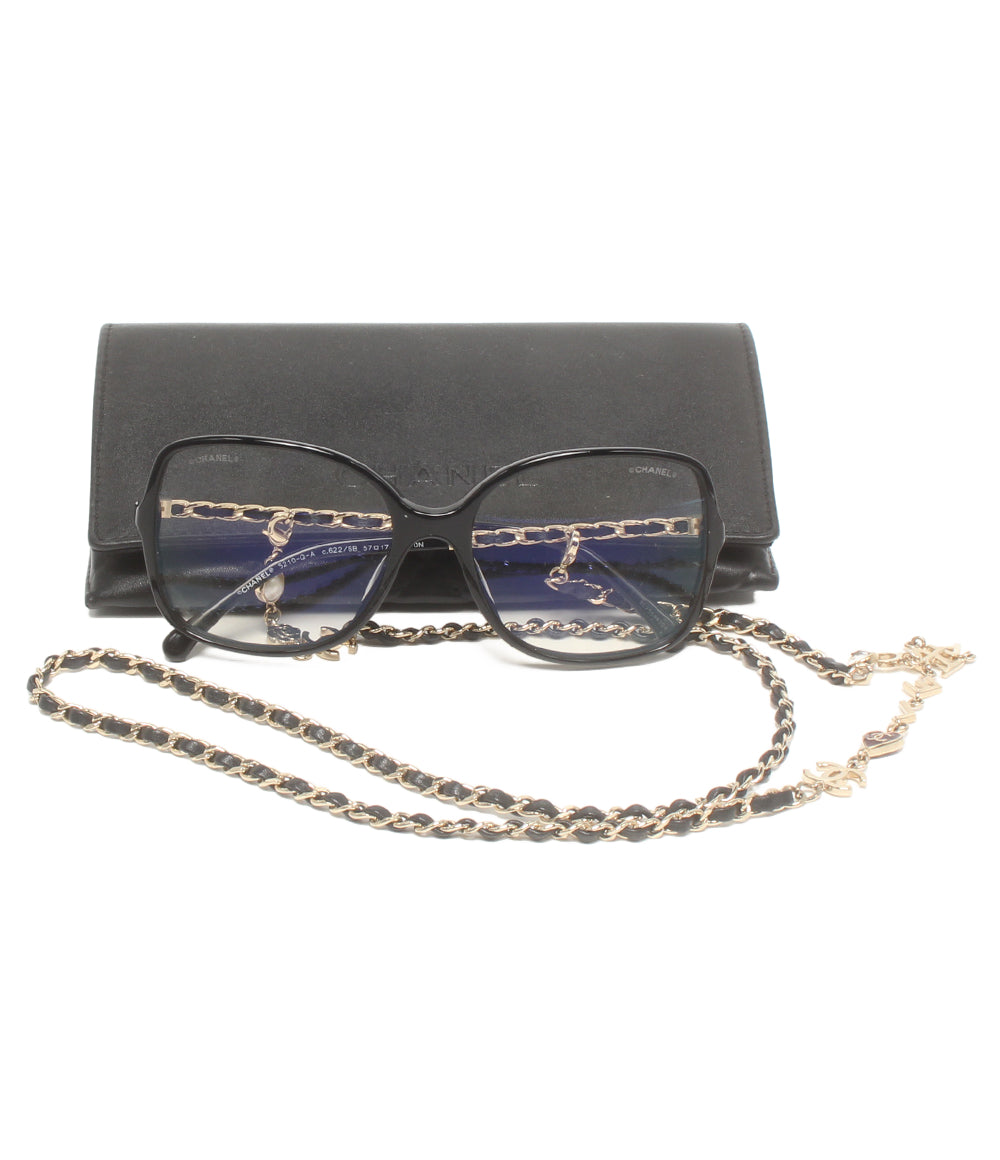 CHANEL 伊達メガネ アイウェア 57□17 チェーン付 5210-Q-A レディース シャネル