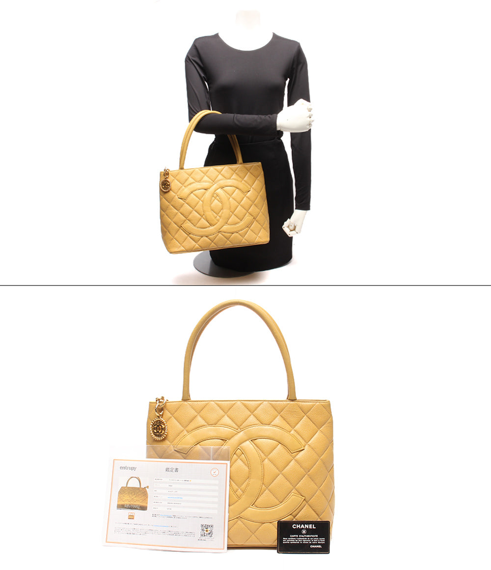 CHANEL トートバッグ ゴールド金具 キャビアスキン 復刻トート メダリオン 5番台 レディース シャネル