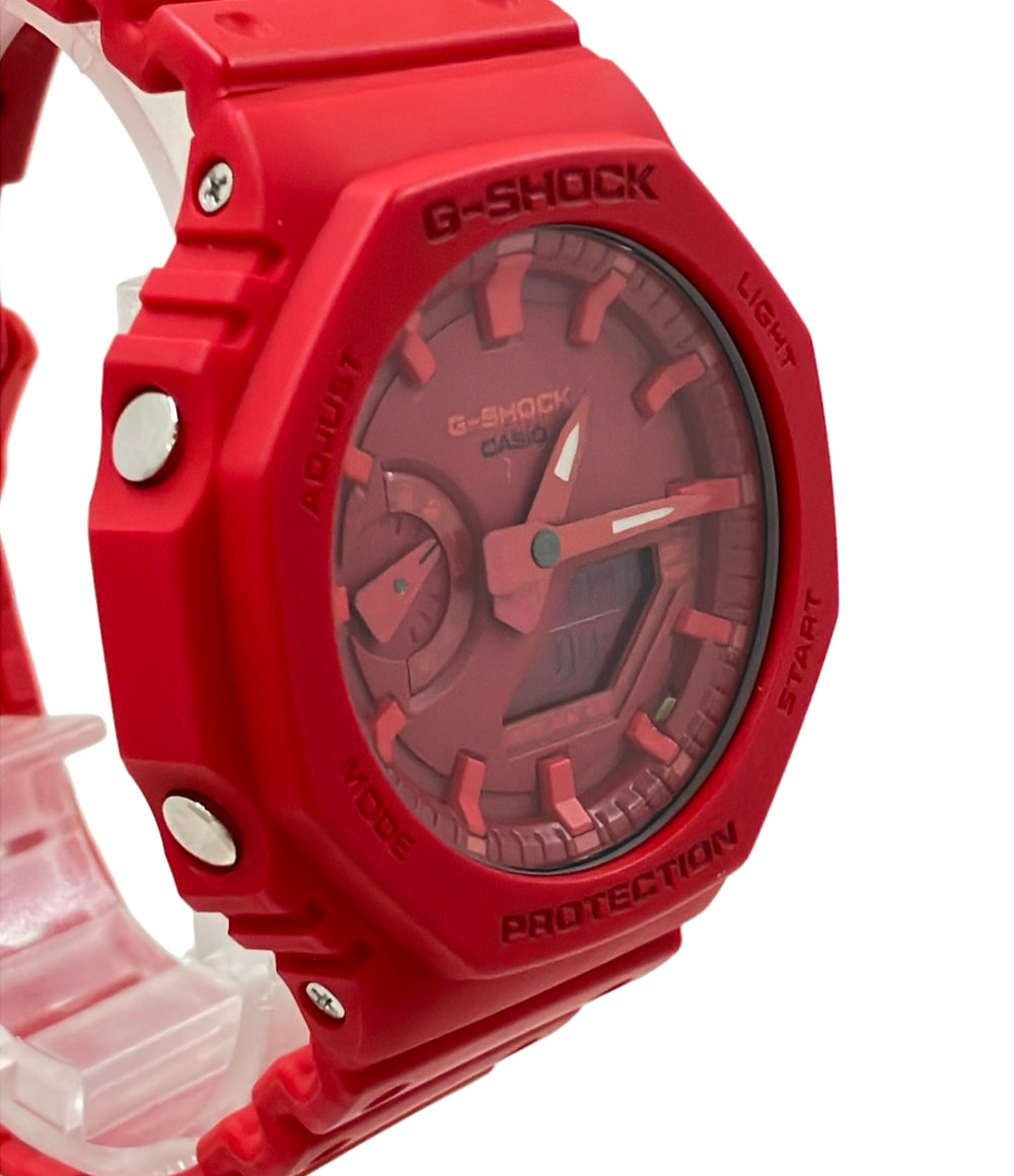 美品 CASIO 腕時計 G-SHOCK クオーツ レッド GA-2100 レディース メンズ カシオ
