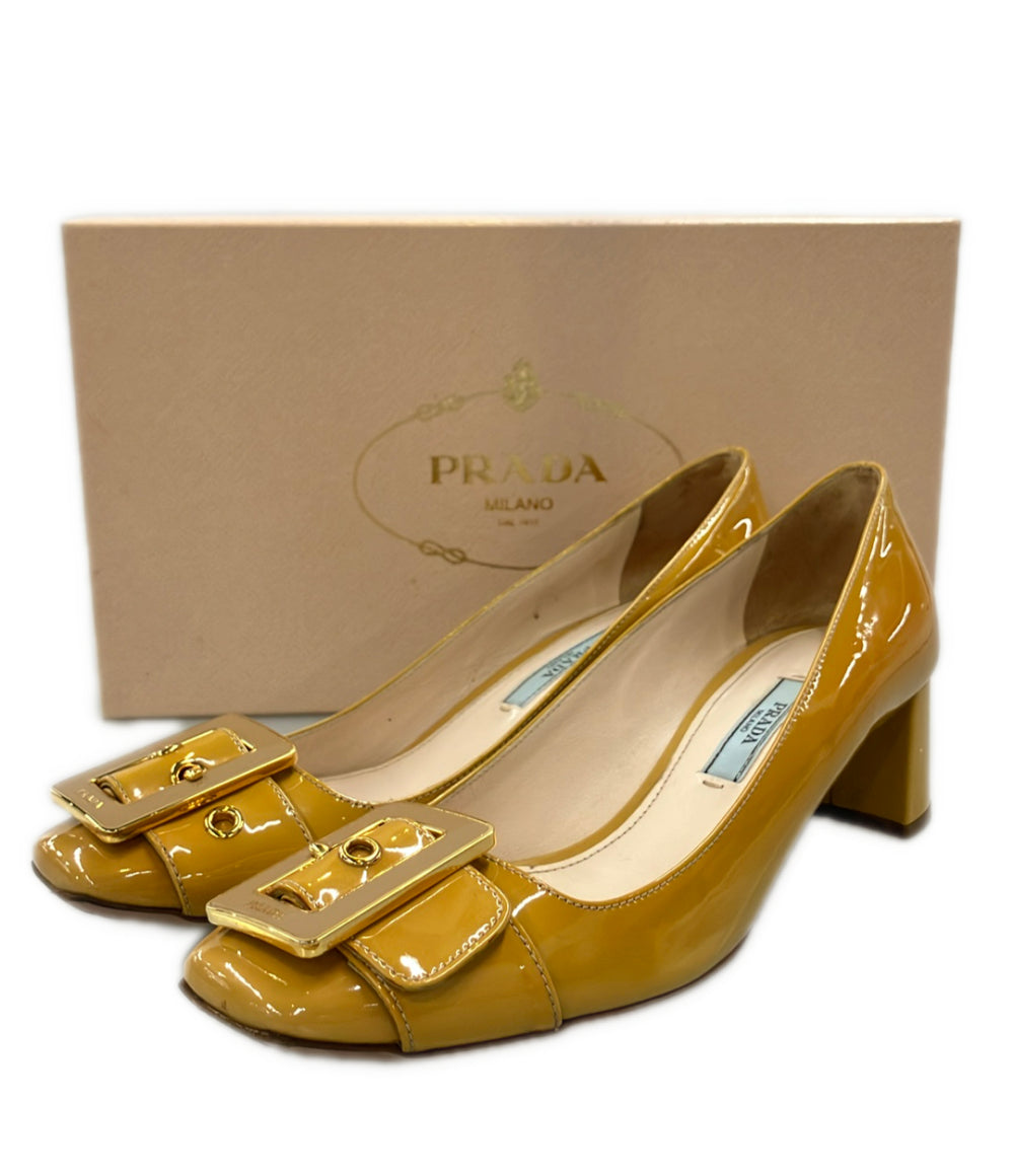 PRADA スクウェアトゥエナメルパンプス レディース SIZE 37 (23.5cm
