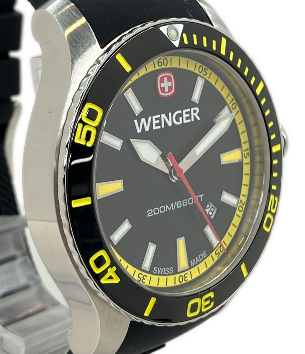 美品 WENGER 腕時計 シーフォース クオーツ ブラック 0641.101 メンズ ウェンガー