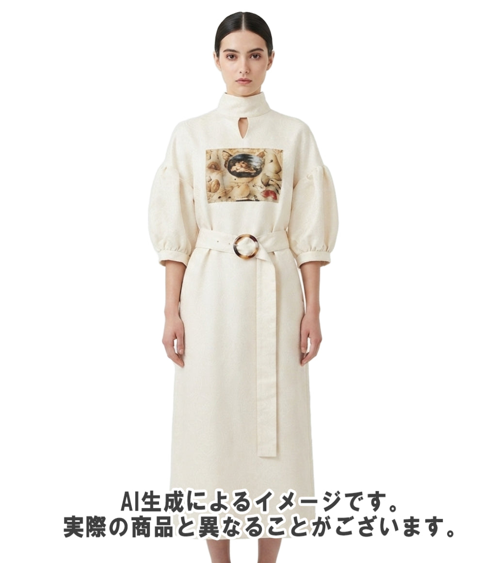 MIKAGE SHIN 半袖 ジャガード ワンピース レディース SIZE 1 ミカゲシン