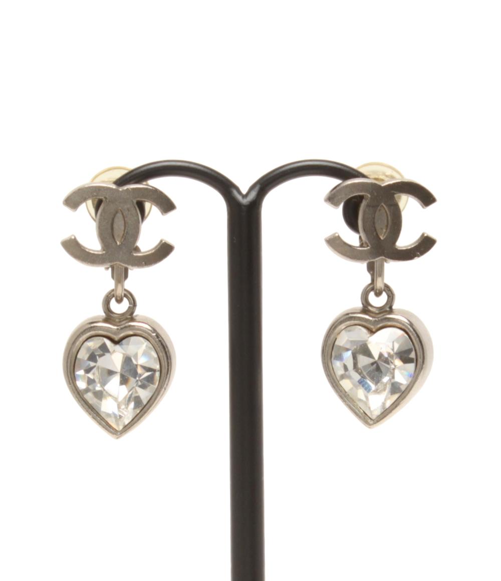CHANEL イヤリング ココマーク ラインストーン 04A ハートモチーフ