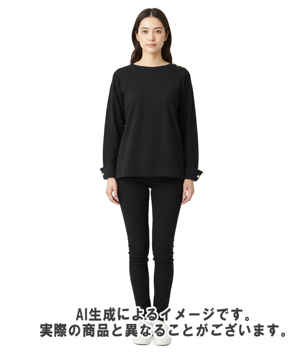 HERMES 長袖 セリエボタン ニット レディース SIZE L エルメス