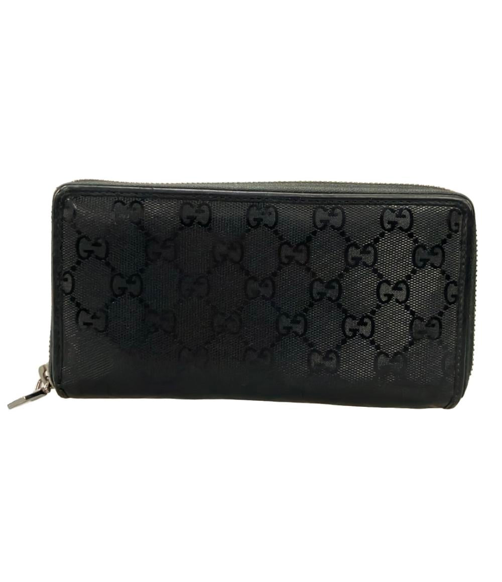 グッチ グッチ GUCCI 財布 長財布 レザー 黒 ラウンドファスナー