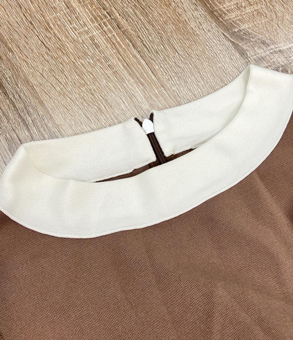 FOXEY ノースリーブワンピース プリーツ ひざ丈 Knit Dress Ambrosia 41783-KA00A05S レディース SIZE 40 (M) フォクシー