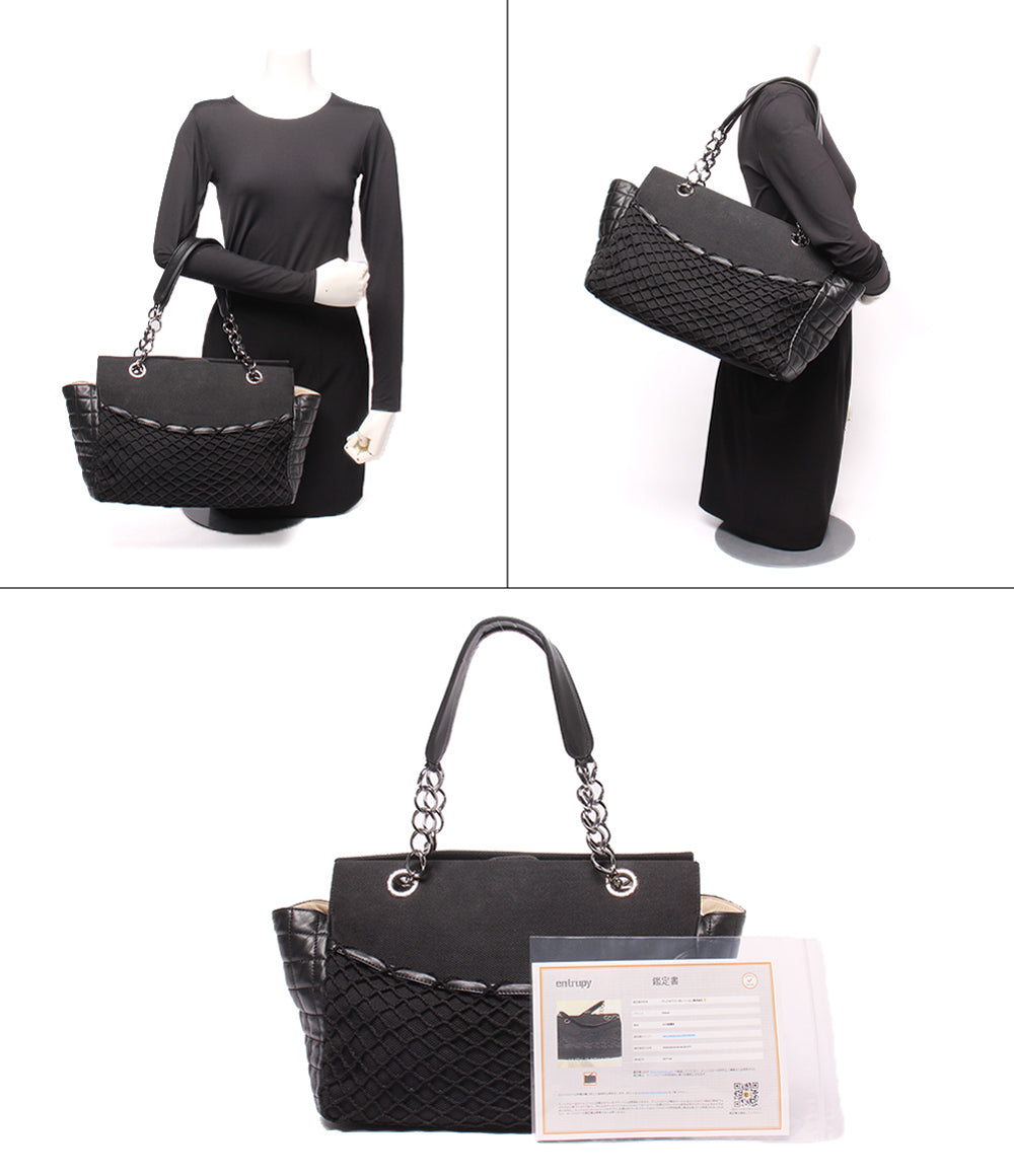 CHANEL チェーントートバッグ ショルダーバッグ 肩掛け シルバー金具 8番台 チョコバー レディース シャネル