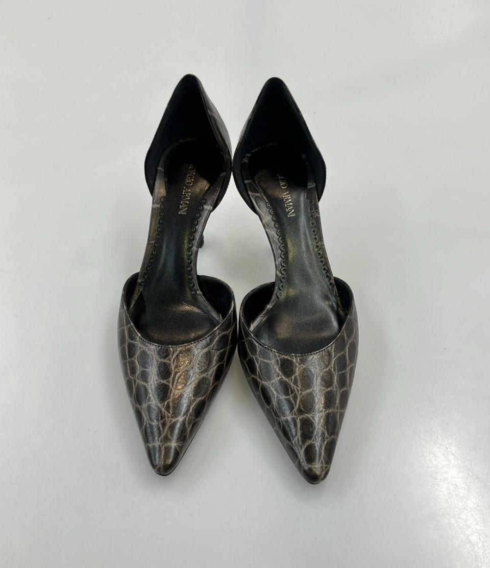 GIORGIO ARMANI ポンテットトゥパンプス クロコ型押し レディース SIZE 35 (22.5cm) ジョルジオアルマーニ