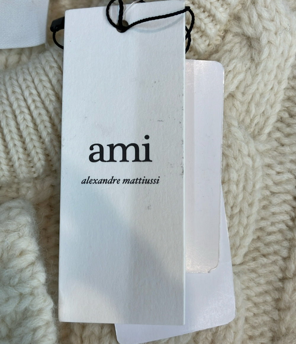 美品 AMI Alexandre Mattiussi 長袖ニット ケーブル セーター タグ付き HKS011.017 メンズ SIZE S アミ パリス アレクサンドル マテュッシ