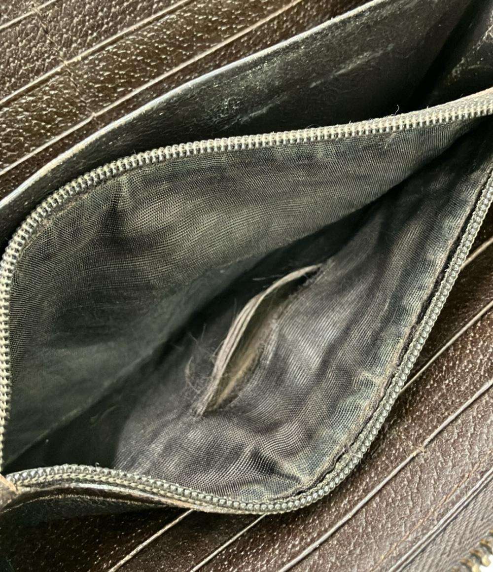 GUCCI ラウンドファスナー長財布 レザー GGキャンバス 112724 3731 レディース グッチ