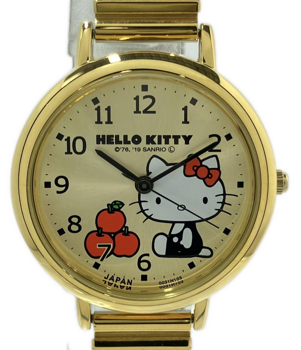 美品 サンリオ 腕時計 ハローキティ HELLO KITTY クオーツ ゴールド