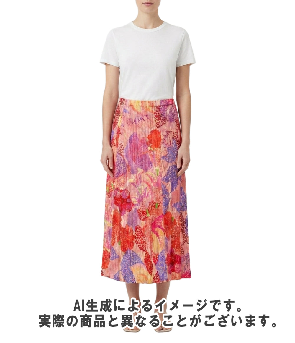 美品 PLEATS PLEASE ロングスカート FOGGY FOREST プリーツ PP61JG695 レディース SIZE 5 (L) プリーツプリーズ