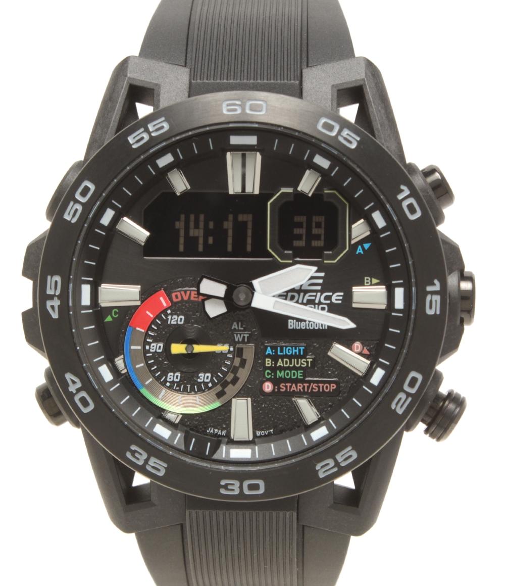 美品 CASIO 腕時計 エディフィス EDIFICE クオーツ ブラック ECB-40 