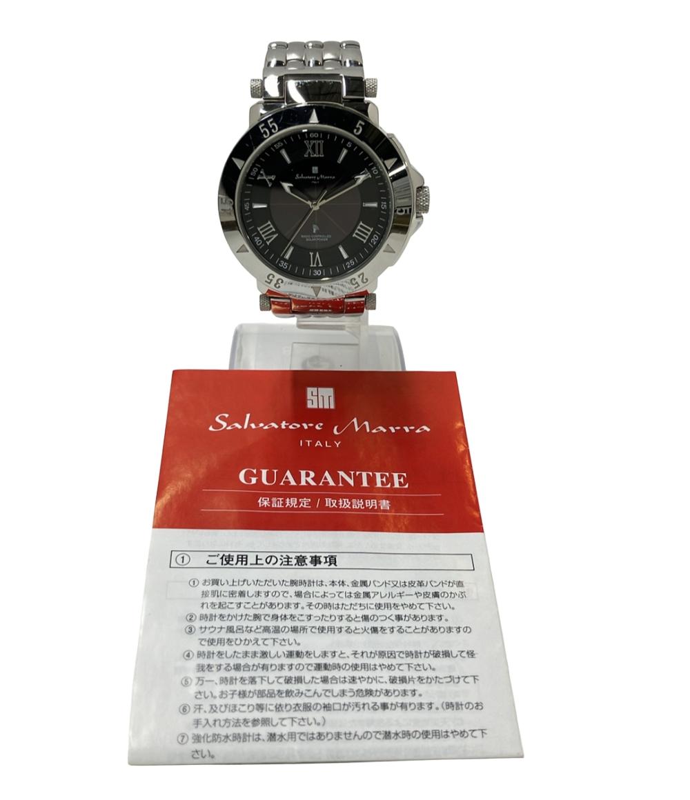 Salvatore Marra 腕時計 ソーラー ブラック SM18112-1 メンズ サルバトーレマーラ