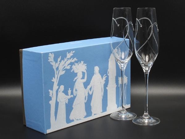 WEDGWOOD シャンパングラス 2点セット ペア プロミシス トゥーハーツ