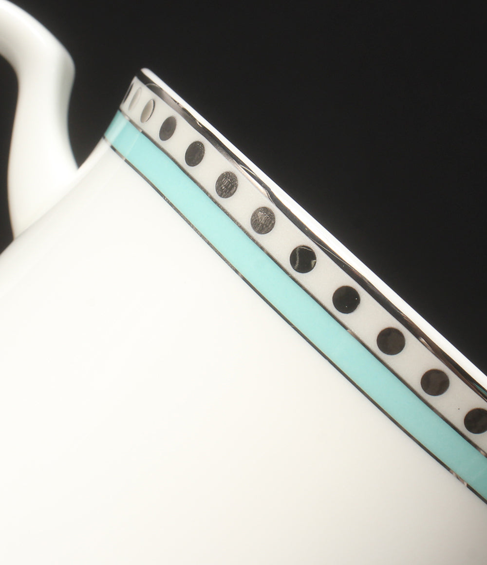 美品 Tiffany & Co. マグカップ 2点セット ペア プラチナブルーバンド ティファニー