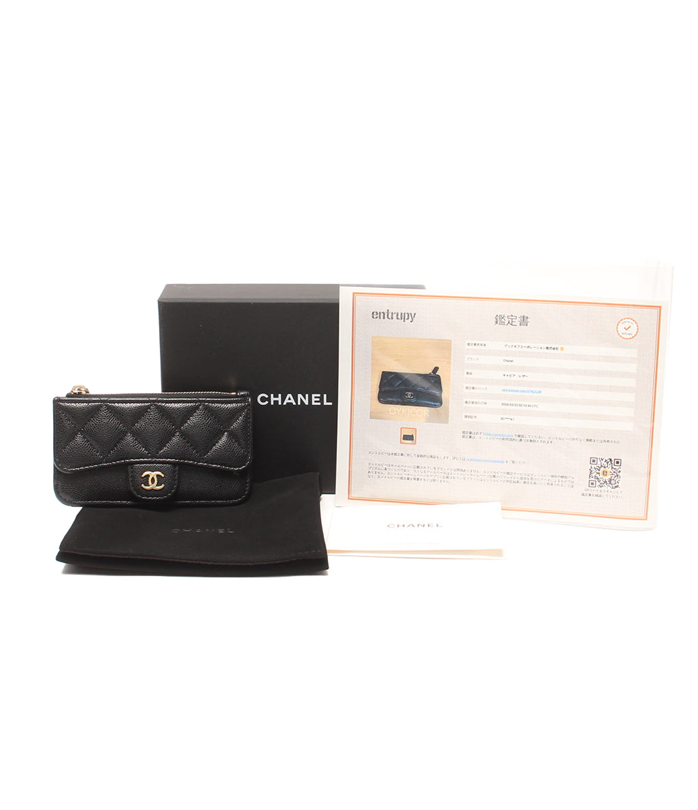 CHANEL コインケース カードケース フラグメントケース ゴールド金具 キャビアスキン マトラッセ AP2570 レディース シャネル