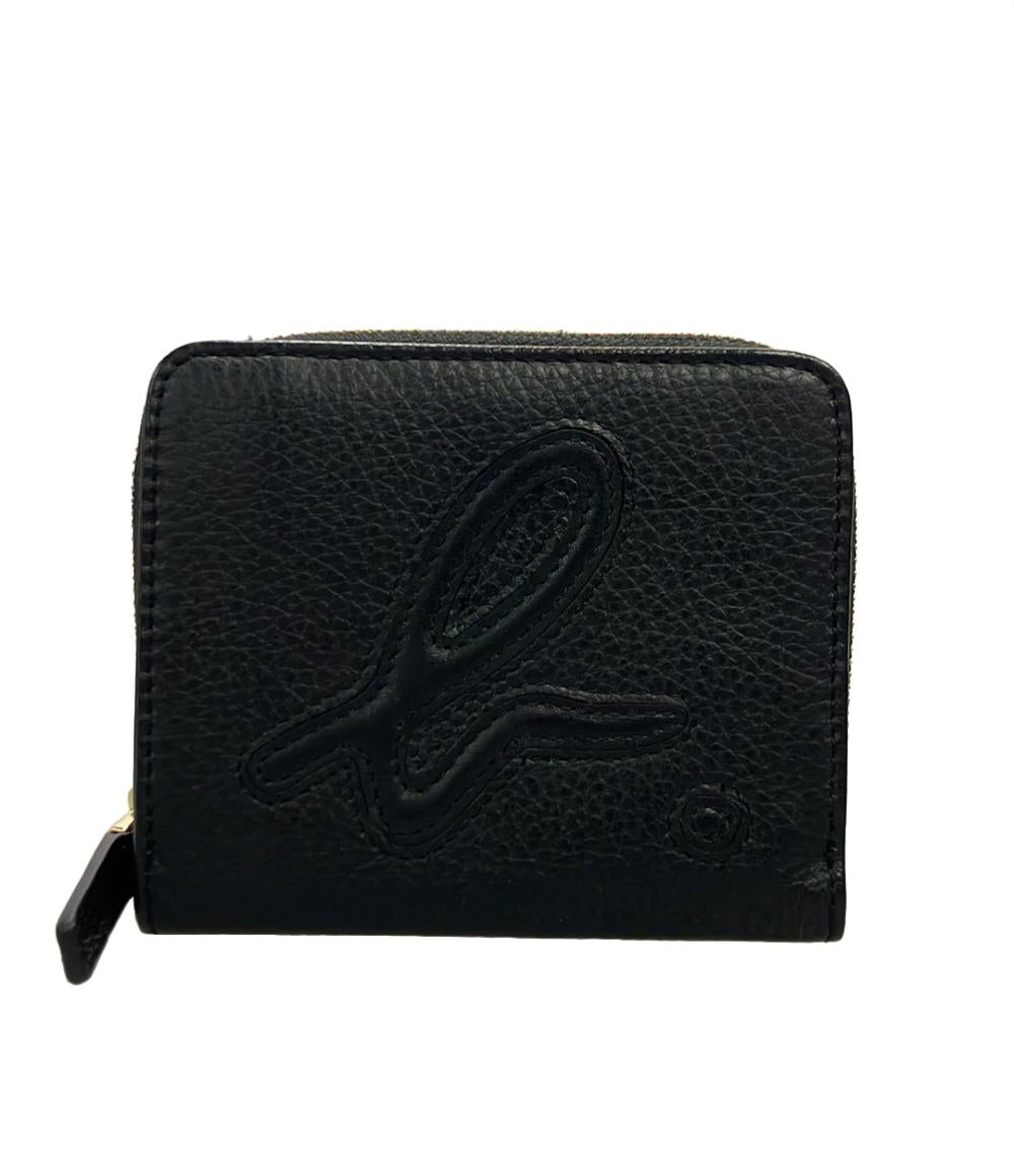 美品 Agnes b. VOYAGE ラウンドファスナー二つ折り財布 牛革 WAW07-01
