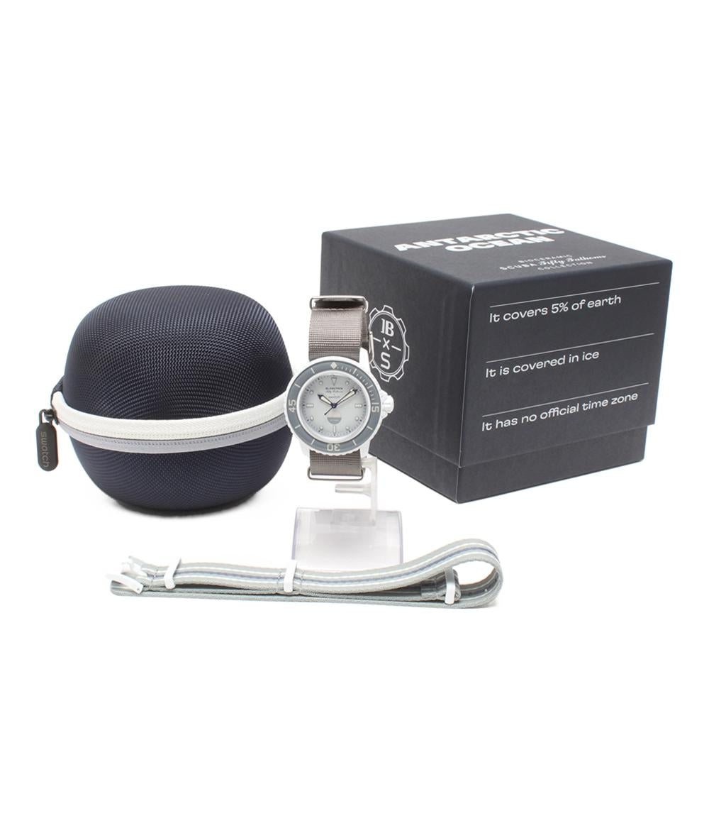 ブランパン スウォッチ 腕時計 Fifty Fathoms Collection Antarctic Ocean 自動巻き SO35N100 レディース Blancpain Swatch