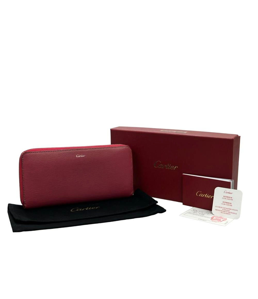 Cartier ラウンドファスナー長財布 レザー レディース カルティエ