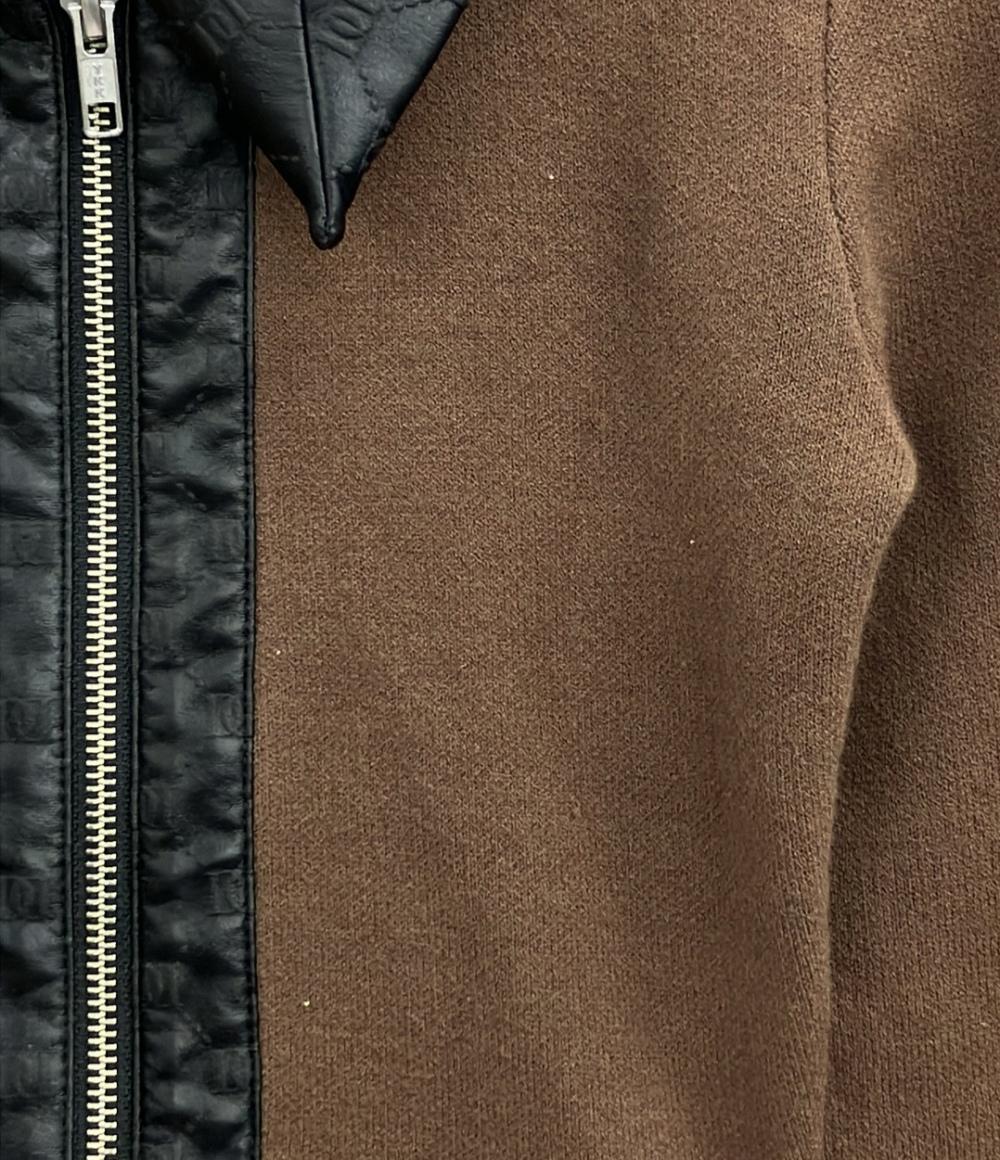 ダーリッチ 長袖ニットワンピース ハーフジップ ロゴレザー レディース SIZE F (M) Darich