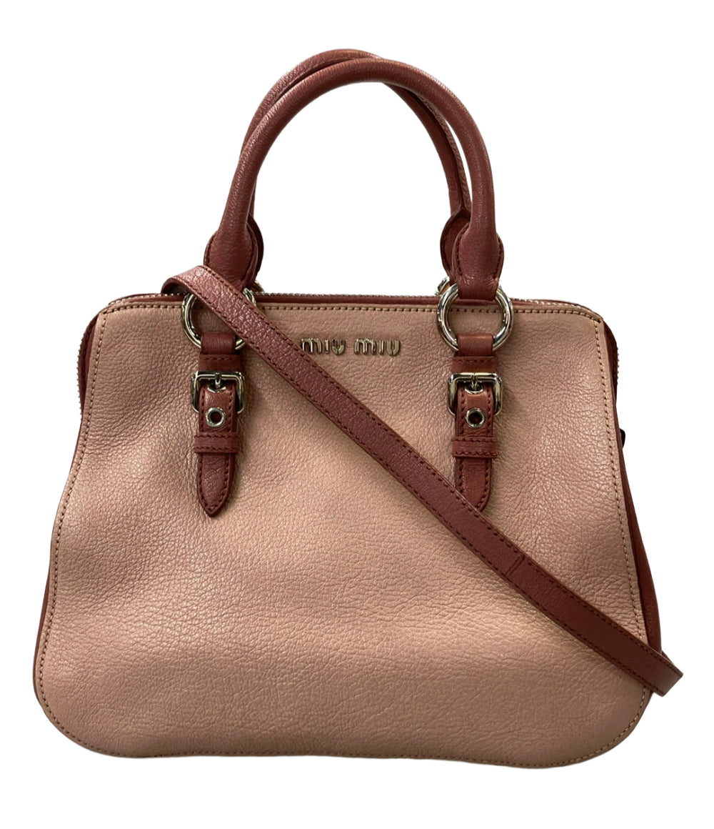 ミュウミュウ MIUMIU　マドラス　2WAYバッグ　ハンドバッグ　ショルダーバッグ　5BA248　ベージュ系 Tj963433 中古・美品 MIU MIU - ミュウミュウ MIUMIU マドラス 2WAYバッグ ハンドバッグ