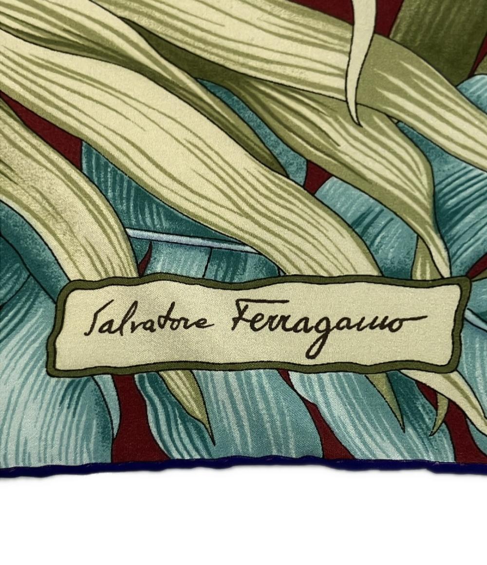 美品 Salvatore Ferragamo スカーフ シルク100% レディース サルヴァトーレフェラガモ
