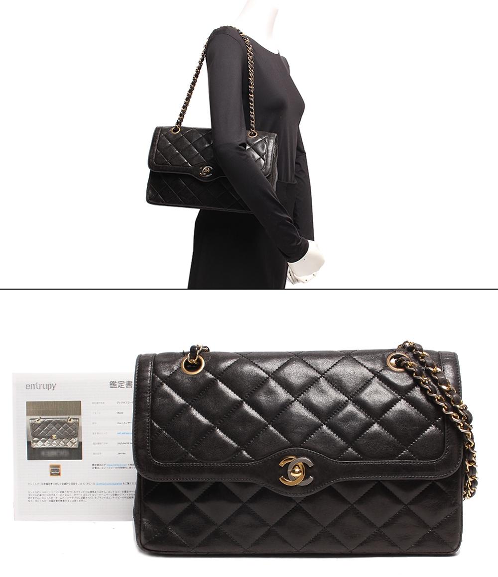 シャネル チェーンショルダーバッグ ゴールド金具 マトラッセ ラムスキン レディース CHANEL