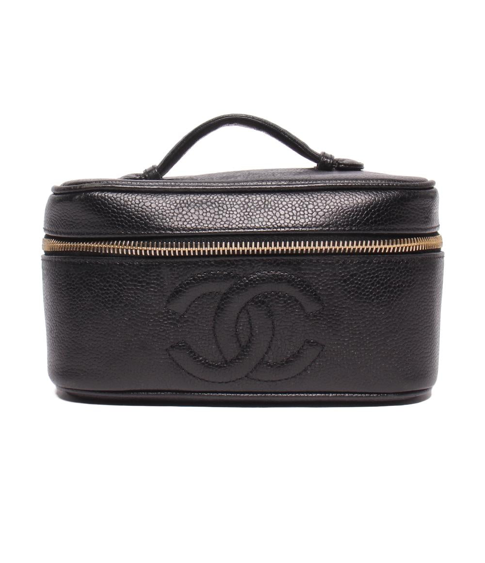CHANEL バニティバッグ ポーチ ハンドバッグ キャビアスキン ココ