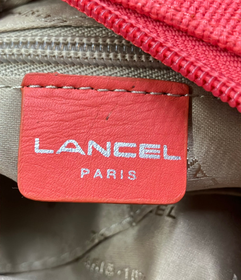 美品 LANCEL ショルダーバッグ 肩掛け レザー キャンバス レディース ランセル