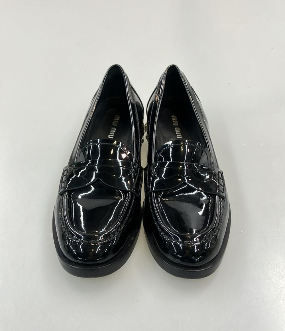 Miu Miu コインローファー パテントレザー ビジュー レディース SIZE 36 (23cm) ミュウ ミュウ