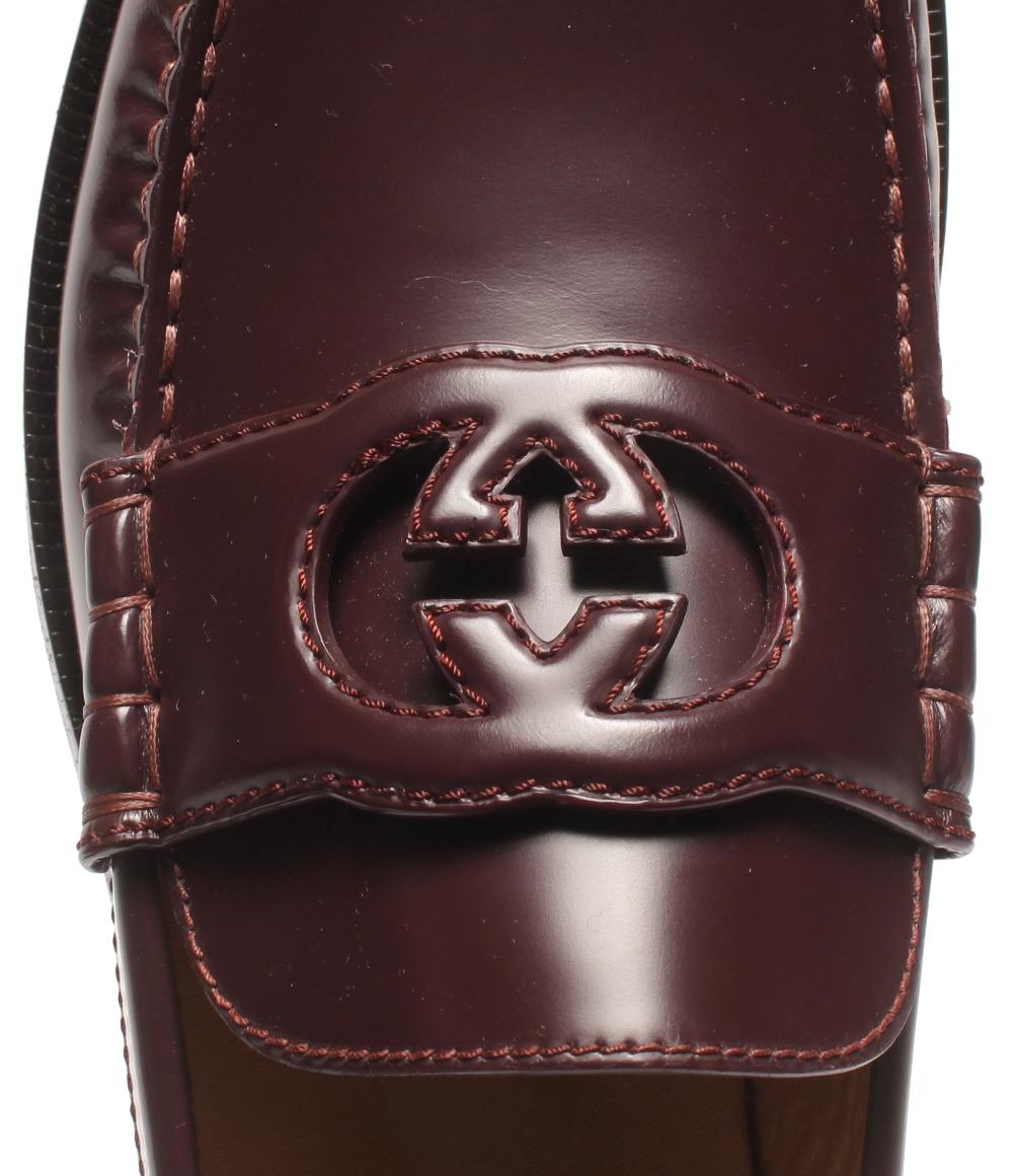 美品 GUCCI ローファー インターロッキング 738470 メンズ SIZE 8 1/2 (27.5cm) グッチ
